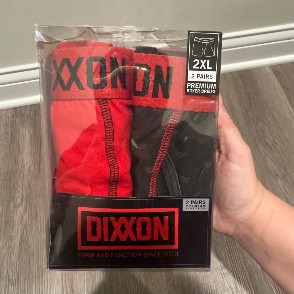 DIXXON Premium Boxer Brief 2 Pairs in Black Red